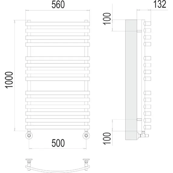 ВОДЯНОЙ ПОЛОТЕНЦЕСУШИТЕЛЬ TERMINUS КАПРИ П14 500Х1000