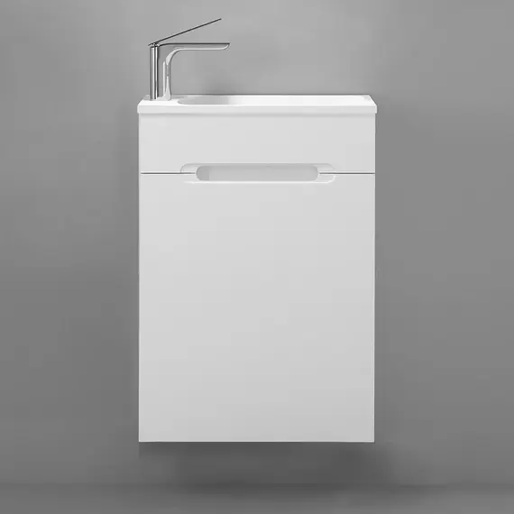 ПОДВЕСНАЯ ТУМБА JORNO MODUL 50 БЕЛАЯ C РАКОВИНОЙ MODUL 50 ИЗ ЛИТЬЕВОГО МРАМОРА