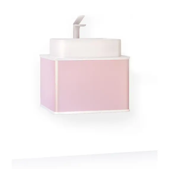 ПОДВЕСНАЯ ТУМБА JORNO PASTEL 58 РОЗОВЫЙ ИНЕЙ С РАКОВИНОЙ MELANA-7050H