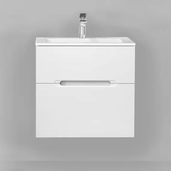 ПОДВЕСНАЯ ТУМБА JORNO MODUL 65 БЕЛАЯ C РАКОВИНОЙ MODUL 65 ИЗ ЛИТЬЕВОГО МРАМОРА