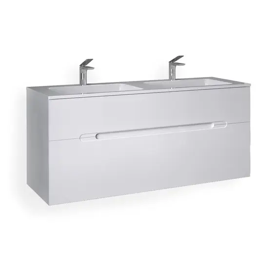 ПОДВЕСНАЯ ТУМБА JORNO MODUL 120 БЕЛАЯ C РАКОВИНОЙ MODUL 120 ИЗ ЛИТЬЕВОГО МРАМОРА