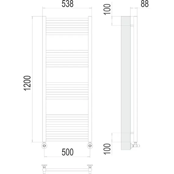 ВОДЯНОЙ ПОЛОТЕНЦЕСУШИТЕЛЬ TERMINUS АЛЬБА П18 500Х1200
