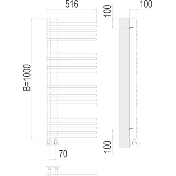 ВОДЯНОЙ ПОЛОТЕНЦЕСУШИТЕЛЬ TERMINUS АСТРА П20 70Х1000