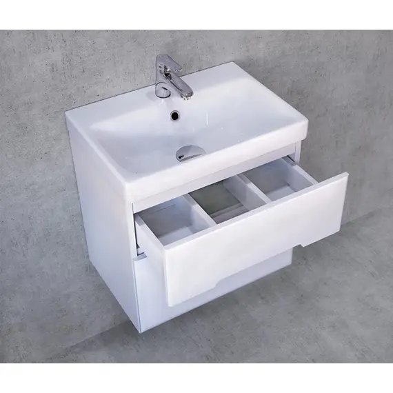 ПОДВЕСНАЯ ТУМБА JORNO MODUO SLIM 50 БЕЛАЯ C РАКОВИНОЙ CERSANIT MODUO SLIM 50 СМ