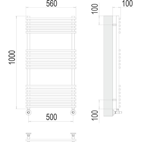 ВОДЯНОЙ ПОЛОТЕНЦЕСУШИТЕЛЬ TERMINUS ВАТРА П18 500Х1000