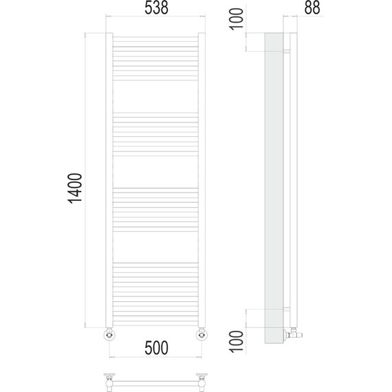 ВОДЯНОЙ ПОЛОТЕНЦЕСУШИТЕЛЬ TERMINUS АЛЬБА П22 500Х1400