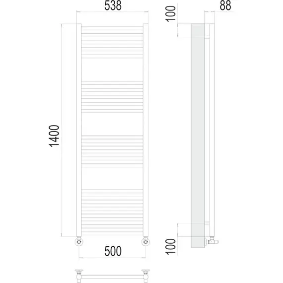 ВОДЯНОЙ ПОЛОТЕНЦЕСУШИТЕЛЬ TERMINUS АЛЬБА П22 500Х1400