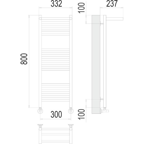 ВОДЯНОЙ ПОЛОТЕНЦЕСУШИТЕЛЬ TERMINUS АВРОРА С/П П16 300Х800
