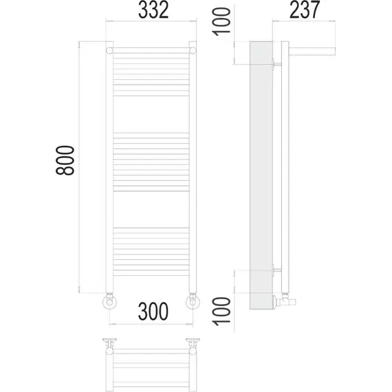 ВОДЯНОЙ ПОЛОТЕНЦЕСУШИТЕЛЬ TERMINUS АВРОРА С/П П16 300Х800