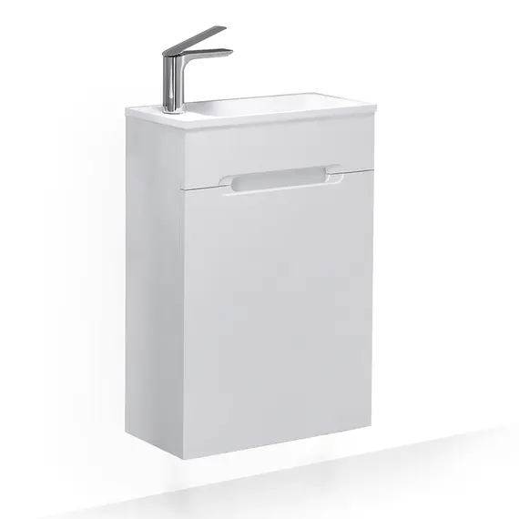 ПОДВЕСНАЯ ТУМБА JORNO MODUL 50 БЕЛАЯ C РАКОВИНОЙ MODUL 50 ИЗ ЛИТЬЕВОГО МРАМОРА