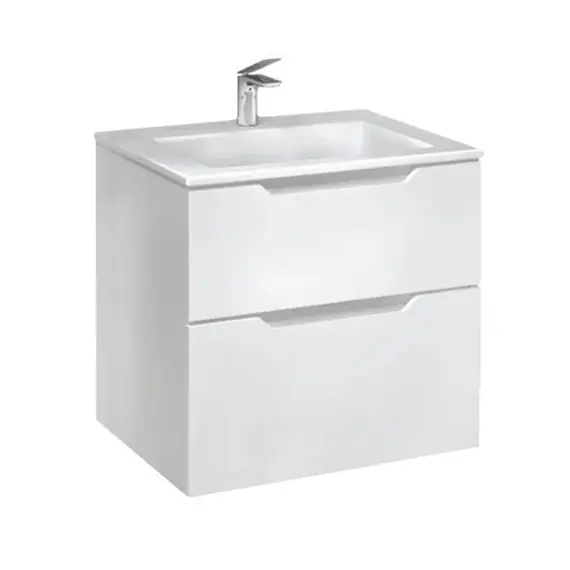 ПОДВЕСНАЯ ТУМБА JORNO SLIDE 65 БЕЛАЯ C РАКОВИНОЙ KIROVIT ОСКАР 65 СМ