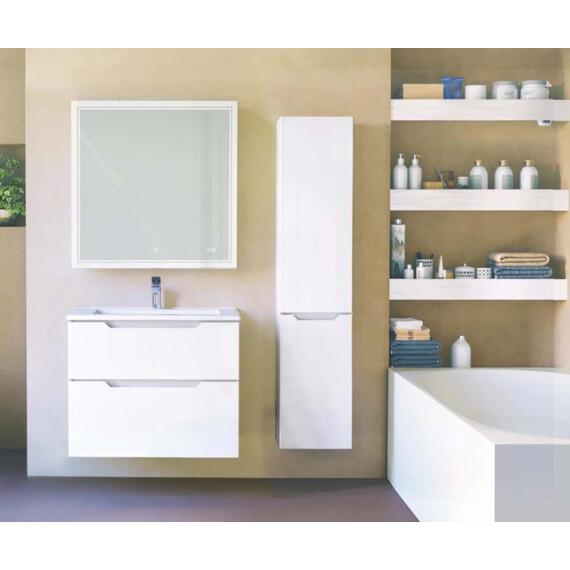 ПОДВЕСНАЯ ТУМБА JORNO SLIDE 65 БЕЛАЯ C РАКОВИНОЙ KIROVIT ОСКАР 65 СМ