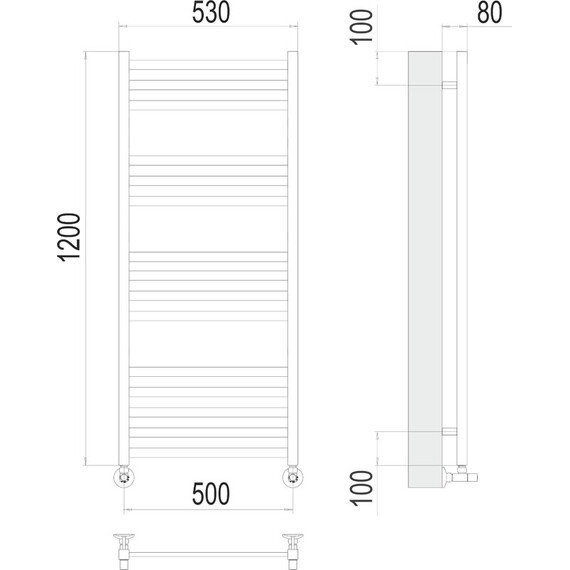 ВОДЯНОЙ ПОЛОТЕНЦЕСУШИТЕЛЬ TERMINUS ГРЕТА П15 500Х1200