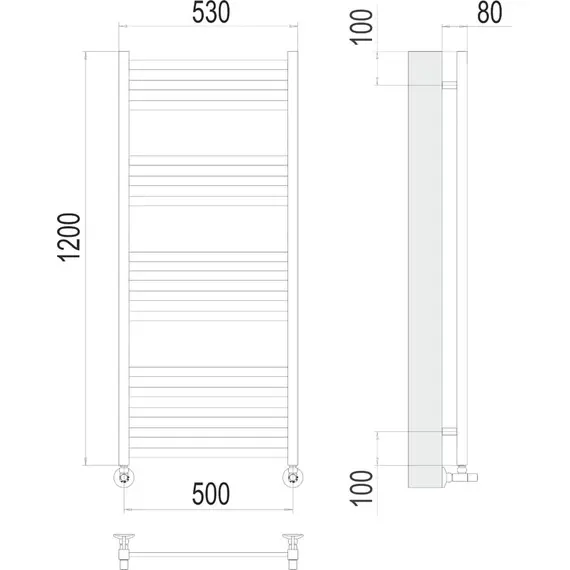 ВОДЯНОЙ ПОЛОТЕНЦЕСУШИТЕЛЬ TERMINUS ГРЕТА П15 500Х1200