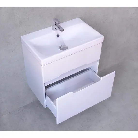 ПОДВЕСНАЯ ТУМБА JORNO MODUO SLIM 60 БЕЛАЯ C РАКОВИНОЙ CERSANIT MODUO SLIM 60 СМ