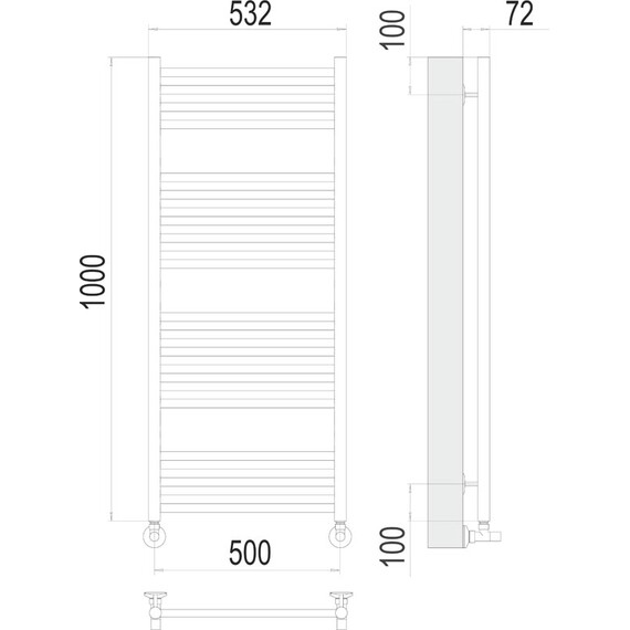 ВОДЯНОЙ ПОЛОТЕНЦЕСУШИТЕЛЬ TERMINUS АВРОРА П20 500Х1000