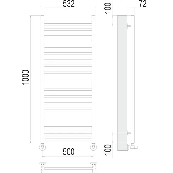 ВОДЯНОЙ ПОЛОТЕНЦЕСУШИТЕЛЬ TERMINUS АВРОРА П20 500Х1000