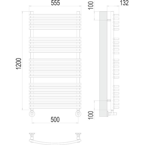 ВОДЯНОЙ ПОЛОТЕНЦЕСУШИТЕЛЬ TERMINUS МАРИО П24 500Х1200