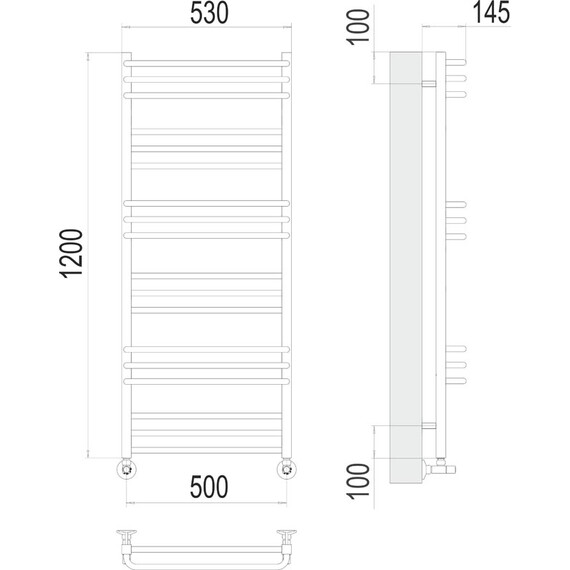 ВОДЯНОЙ ПОЛОТЕНЦЕСУШИТЕЛЬ TERMINUS СОРЕНТО П18 500Х1200