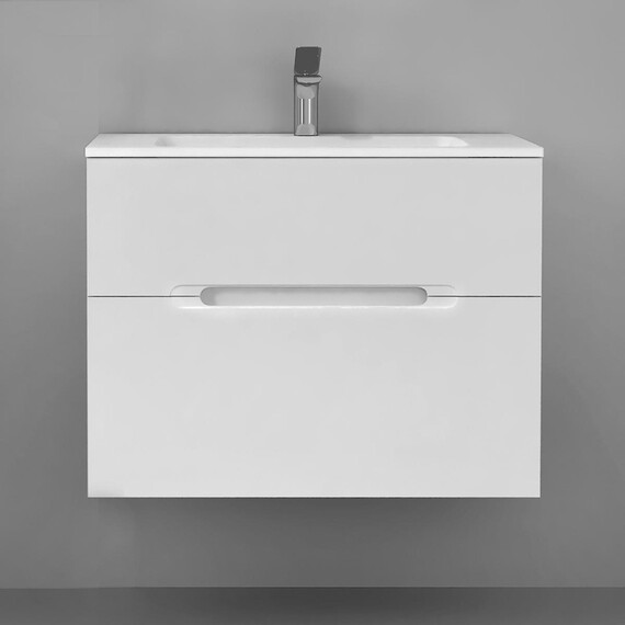 ПОДВЕСНАЯ ТУМБА JORNO MODUL 80 БЕЛАЯ C РАКОВИНОЙ MODUL 80 ИЗ ЛИТЬЕВОГО МРАМОРА