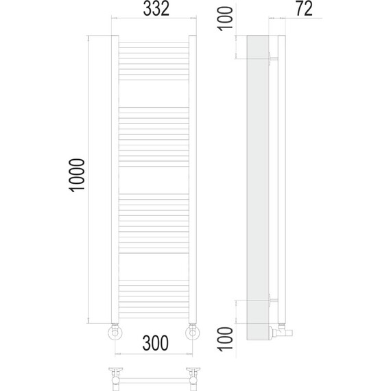 ВОДЯНОЙ ПОЛОТЕНЦЕСУШИТЕЛЬ TERMINUS АВРОРА П20 300Х1000