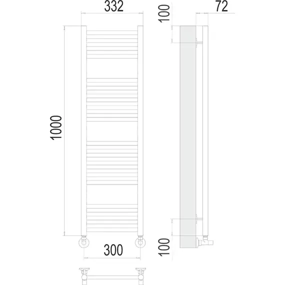 ВОДЯНОЙ ПОЛОТЕНЦЕСУШИТЕЛЬ TERMINUS АВРОРА П20 300Х1000