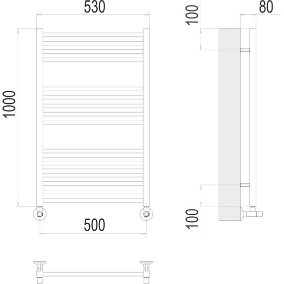 ВОДЯНОЙ ПОЛОТЕНЦЕСУШИТЕЛЬ TERMINUS СИЦИЛИЯ П16 500Х1000