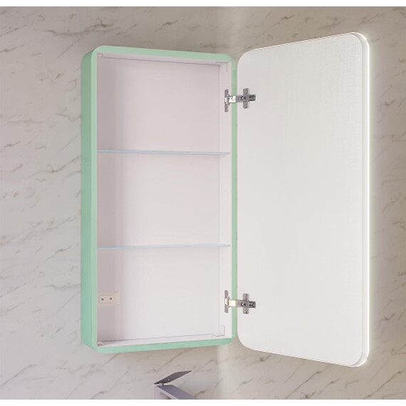ЗЕРКАЛО-ШКАФ JORNO PASTEL 46 БИРЮЗОВЫЙ БРИЗ С ПОДСВЕТКОЙ