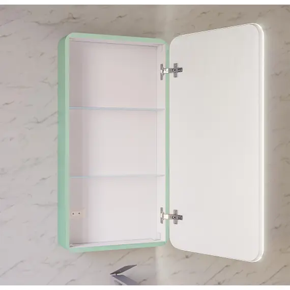 ЗЕРКАЛО-ШКАФ JORNO PASTEL 46 БИРЮЗОВЫЙ БРИЗ С ПОДСВЕТКОЙ