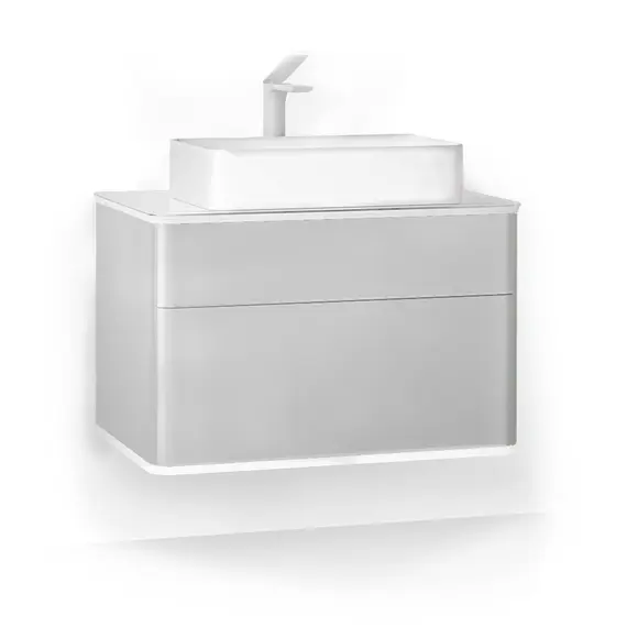 ПОДВЕСНАЯ ТУМБА JORNO PASTEL 80 ФРАНЦУЗСКИЙ СЕРЫЙ С РАКОВИНОЙ ОЛИМПИЯ 56