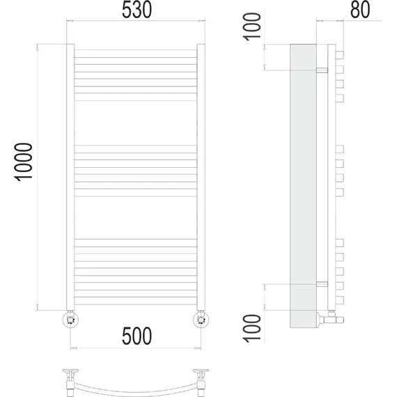 ВОДЯНОЙ ПОЛОТЕНЦЕСУШИТЕЛЬ TERMINUS ПАЛЕРМО П13 500Х1000