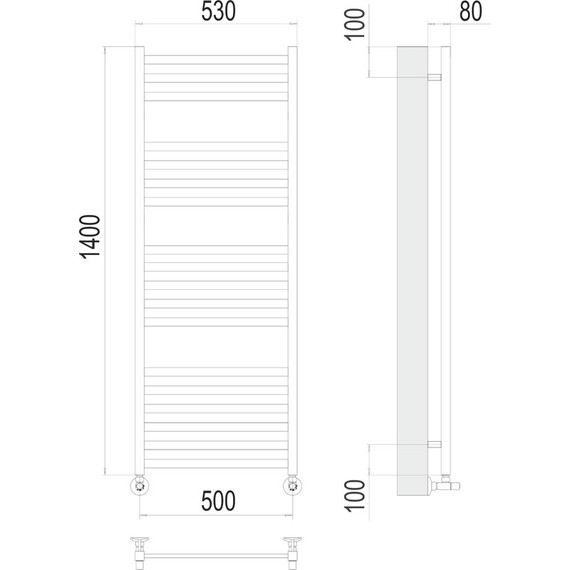 ВОДЯНОЙ ПОЛОТЕНЦЕСУШИТЕЛЬ TERMINUS ГРЕТА П18 500Х1400
