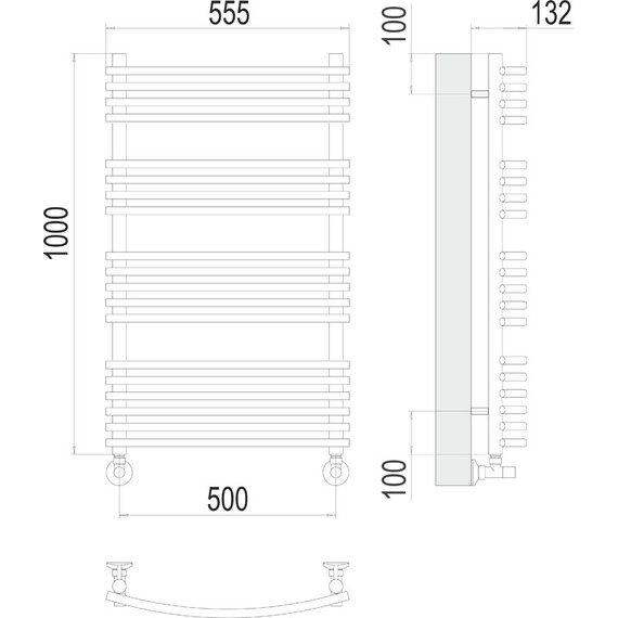 ВОДЯНОЙ ПОЛОТЕНЦЕСУШИТЕЛЬ TERMINUS МАРИО П19 500Х1000