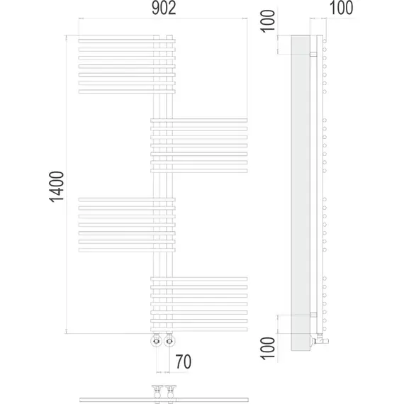 ВОДЯНОЙ ПОЛОТЕНЦЕСУШИТЕЛЬ TERMINUS ЕВРОПА П28 70Х1400