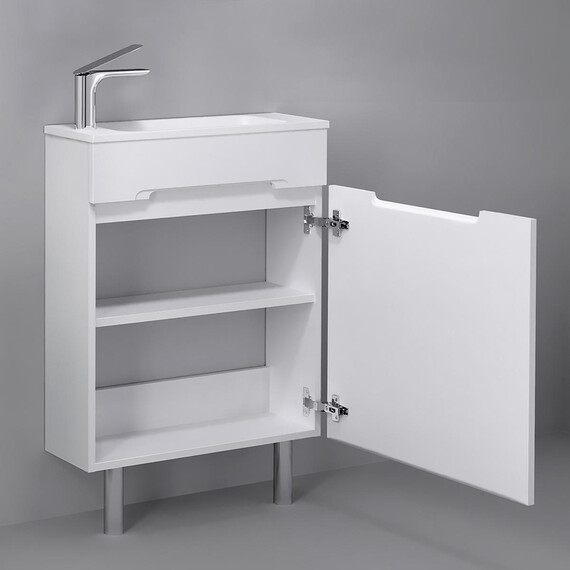 ПОДВЕСНАЯ ТУМБА JORNO MODUL 60 БЕЛАЯ C РАКОВИНОЙ MODUL 60 ИЗ ЛИТЬЕВОГО МРАМОРА