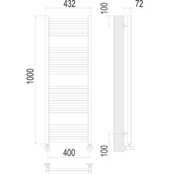 ВОДЯНОЙ ПОЛОТЕНЦЕСУШИТЕЛЬ TERMINUS АВРОРА П20 400Х1000