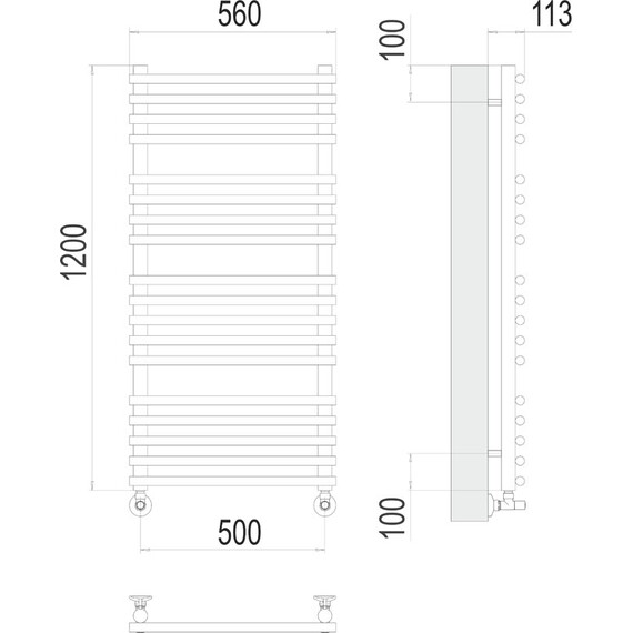 ВОДЯНОЙ ПОЛОТЕНЦЕСУШИТЕЛЬ TERMINUS КРЕМОНА П18 500Х1200