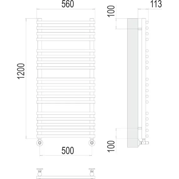 ВОДЯНОЙ ПОЛОТЕНЦЕСУШИТЕЛЬ TERMINUS КРЕМОНА П18 500Х1200