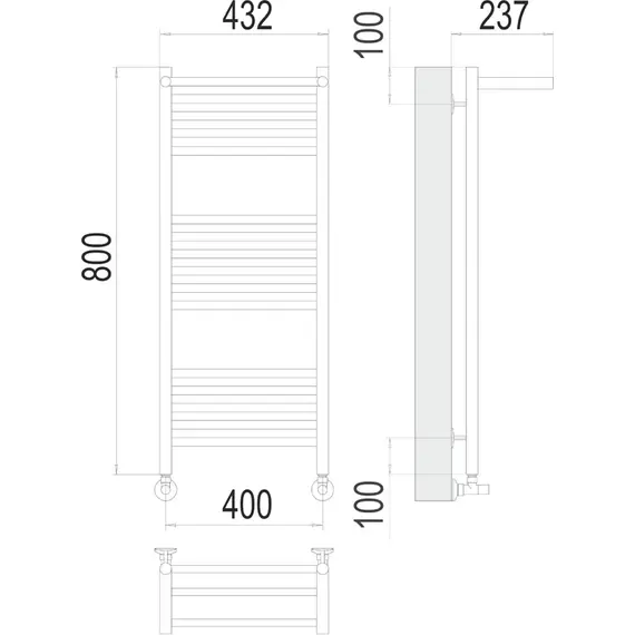 ВОДЯНОЙ ПОЛОТЕНЦЕСУШИТЕЛЬ TERMINUS АВРОРА С/П П16 400Х800