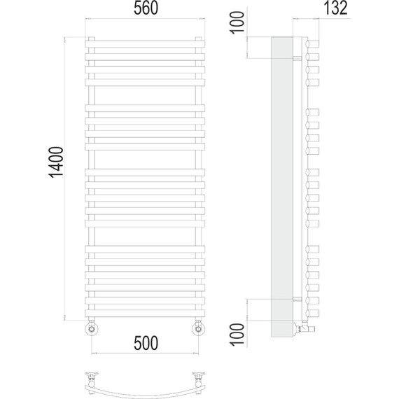 ВОДЯНОЙ ПОЛОТЕНЦЕСУШИТЕЛЬ TERMINUS КАПРИ П19 500Х1400