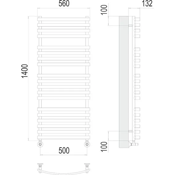 ВОДЯНОЙ ПОЛОТЕНЦЕСУШИТЕЛЬ TERMINUS КАПРИ П19 500Х1400