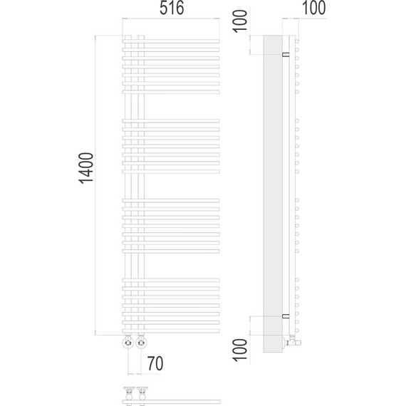 ВОДЯНОЙ ПОЛОТЕНЦЕСУШИТЕЛЬ TERMINUS АСТРА П28 70Х1400