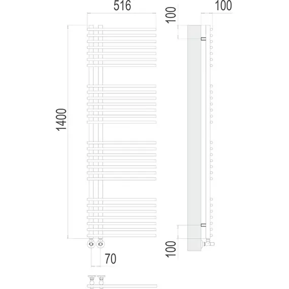 ВОДЯНОЙ ПОЛОТЕНЦЕСУШИТЕЛЬ TERMINUS АСТРА П28 70Х1400