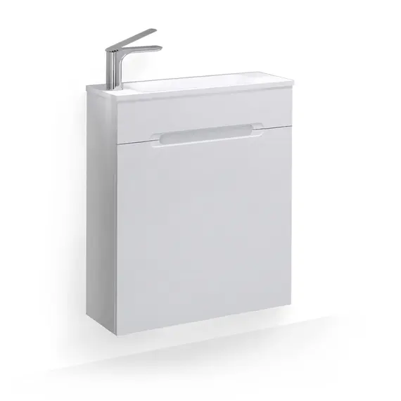 ПОДВЕСНАЯ ТУМБА JORNO MODUL 60 БЕЛАЯ C РАКОВИНОЙ MODUL 60 ИЗ ЛИТЬЕВОГО МРАМОРА