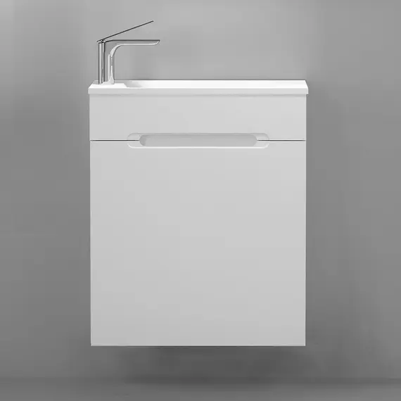 ПОДВЕСНАЯ ТУМБА JORNO MODUL 60 БЕЛАЯ C РАКОВИНОЙ MODUL 60 ИЗ ЛИТЬЕВОГО МРАМОРА