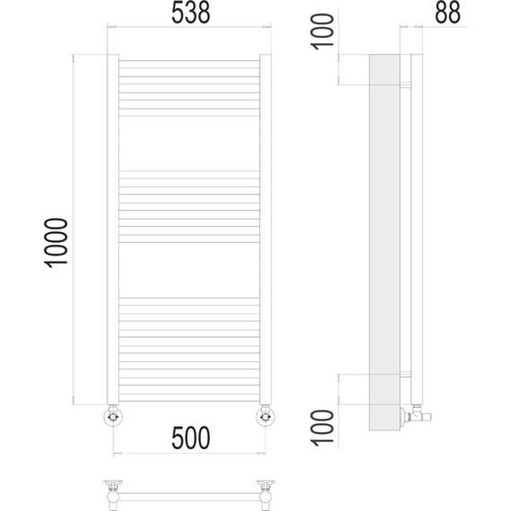 ВОДЯНОЙ ПОЛОТЕНЦЕСУШИТЕЛЬ TERMINUS АЛЬБА П16 500Х1000