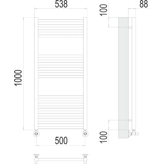 ВОДЯНОЙ ПОЛОТЕНЦЕСУШИТЕЛЬ TERMINUS АЛЬБА П16 500Х1000
