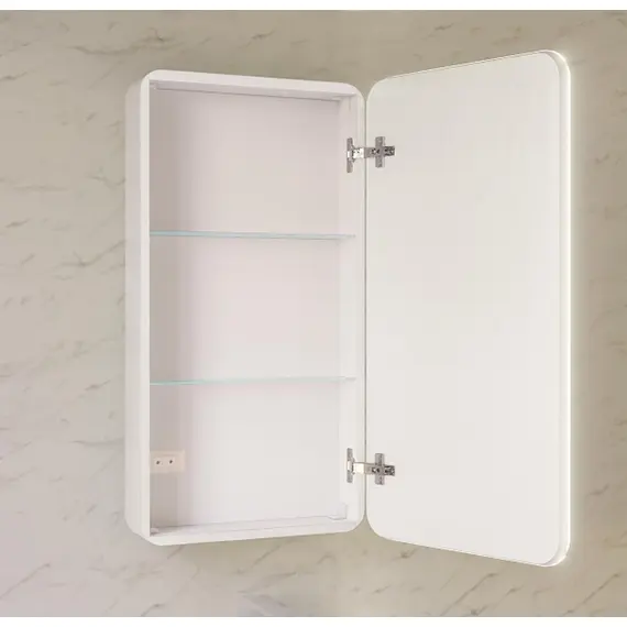 ЗЕРКАЛО-ШКАФ JORNO PASTEL 46 БЕЛЫЙ ЖЕМЧУГ С ПОДСВЕТКОЙ