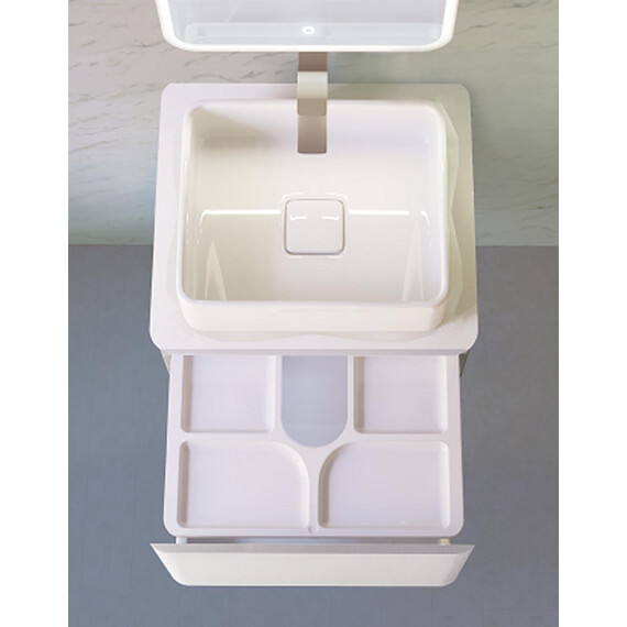 ПОДВЕСНАЯ ТУМБА JORNO PASTEL 58 БЕЛЫЙ ЖЕМЧУГ С РАКОВИНОЙ MELANA-7050H