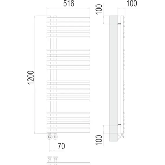 ВОДЯНОЙ ПОЛОТЕНЦЕСУШИТЕЛЬ TERMINUS АСТРА П24 70Х1200